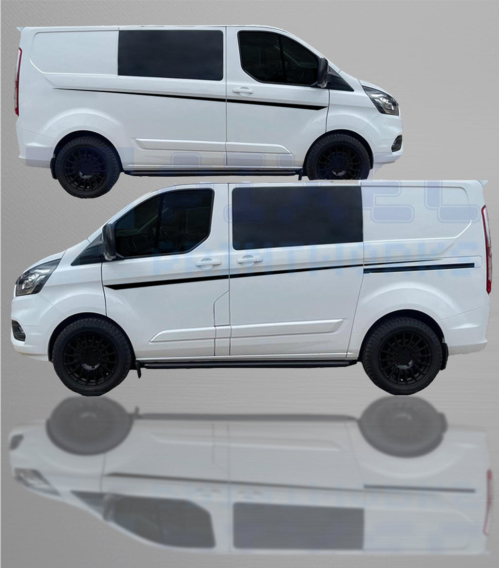 Ford Transit Custom MK8 Thin Side Stripe Decals – Sleek Vinyl Van Graphics (2014–2023)