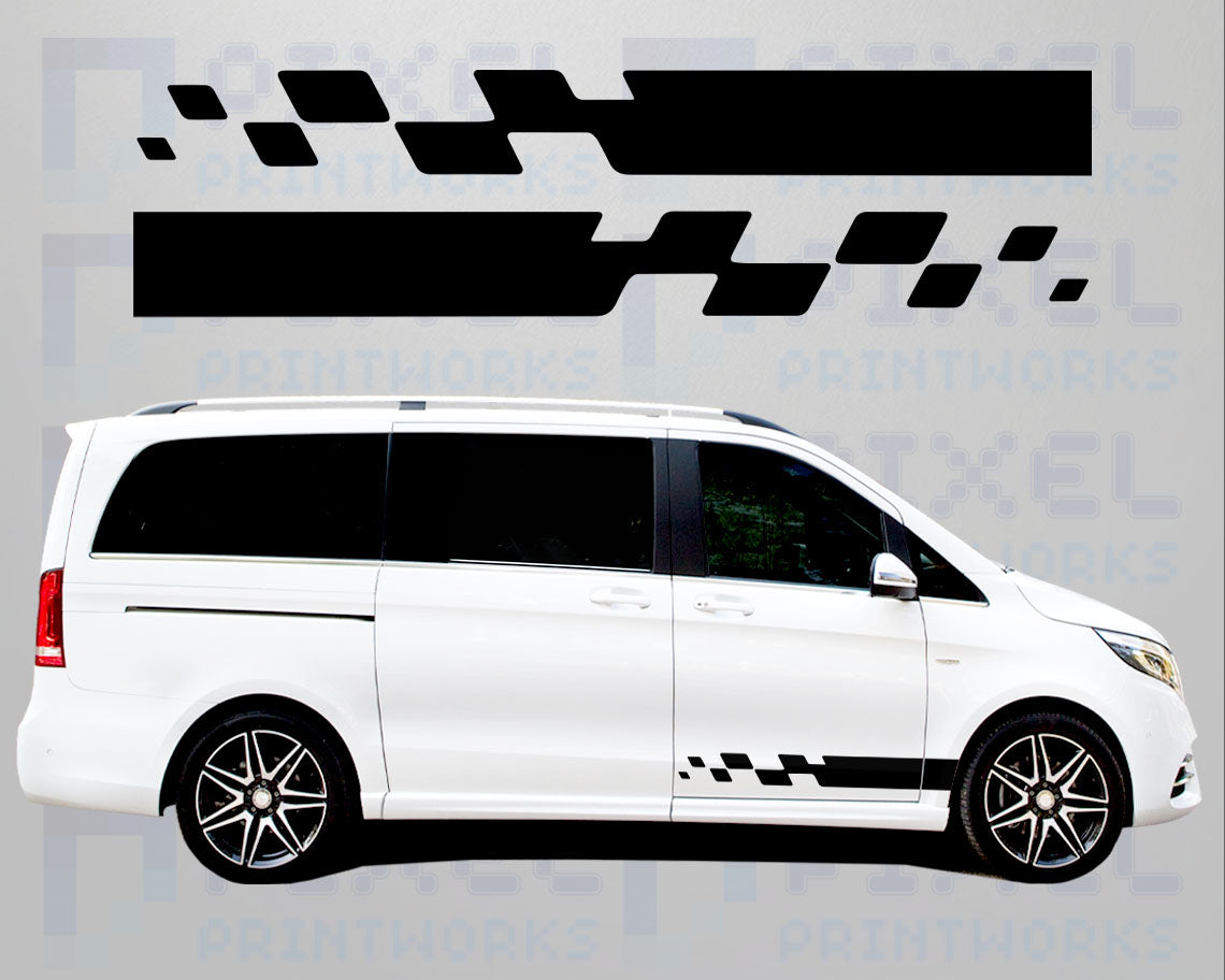 Mercedes Vito Short Side Stripe Decals | All Body Variations | Pixel Printworks