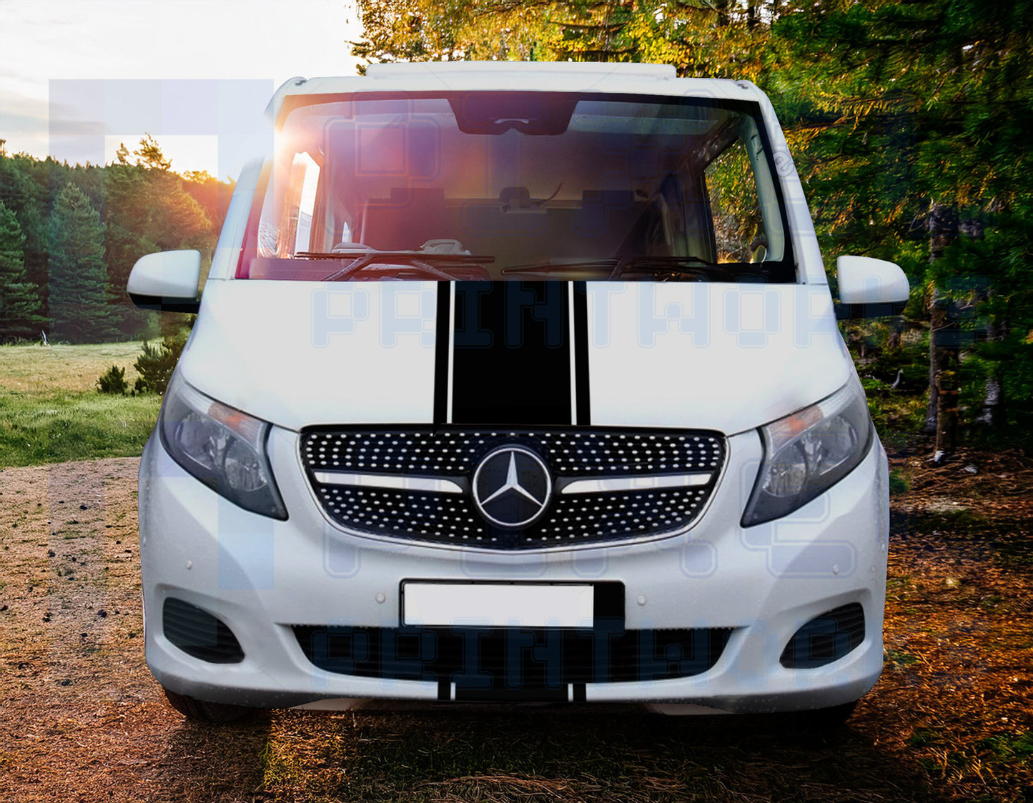 Mercedes Vito Bonnet Stripe Decal – Fits 2nd & 3rd Gen | Premium Vinyl