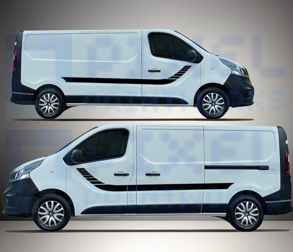 Vauxhall Vivaro Decal Bundle – Racing Stripe & Side Graphics (2014–2024) | Pixel Printworks
