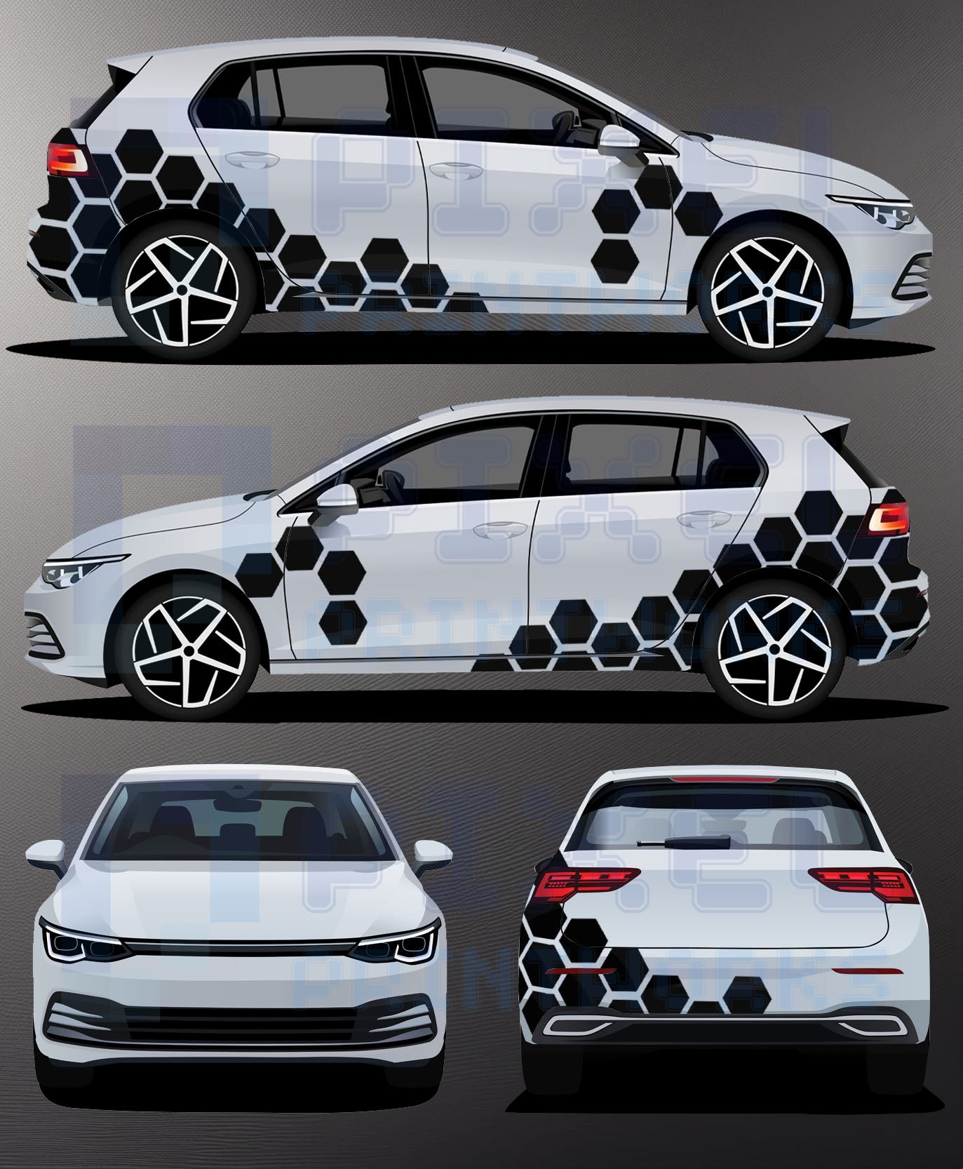 Universal Honeycomb Vinyl Graphics Kit | Suitable for All Car Models