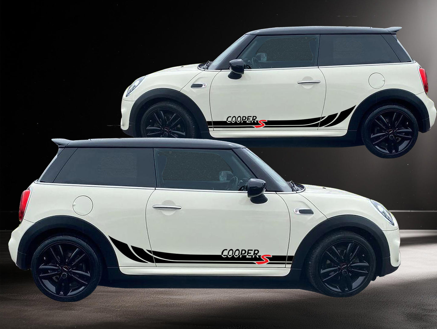 Mini Cooper S Side Stripe Decals | Vinyl Graphics Kit (2006-2023) | R50 R56 F56 All Models