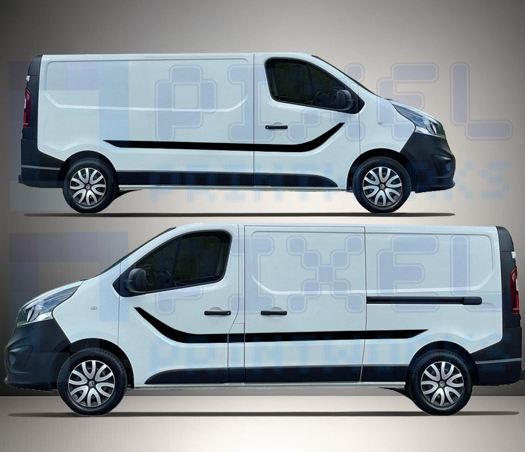 Vauxhall Vivaro Decal Bundle – Flow Stripe Bonnet & Curved Sides (2014–2024) | Pixel Printworks