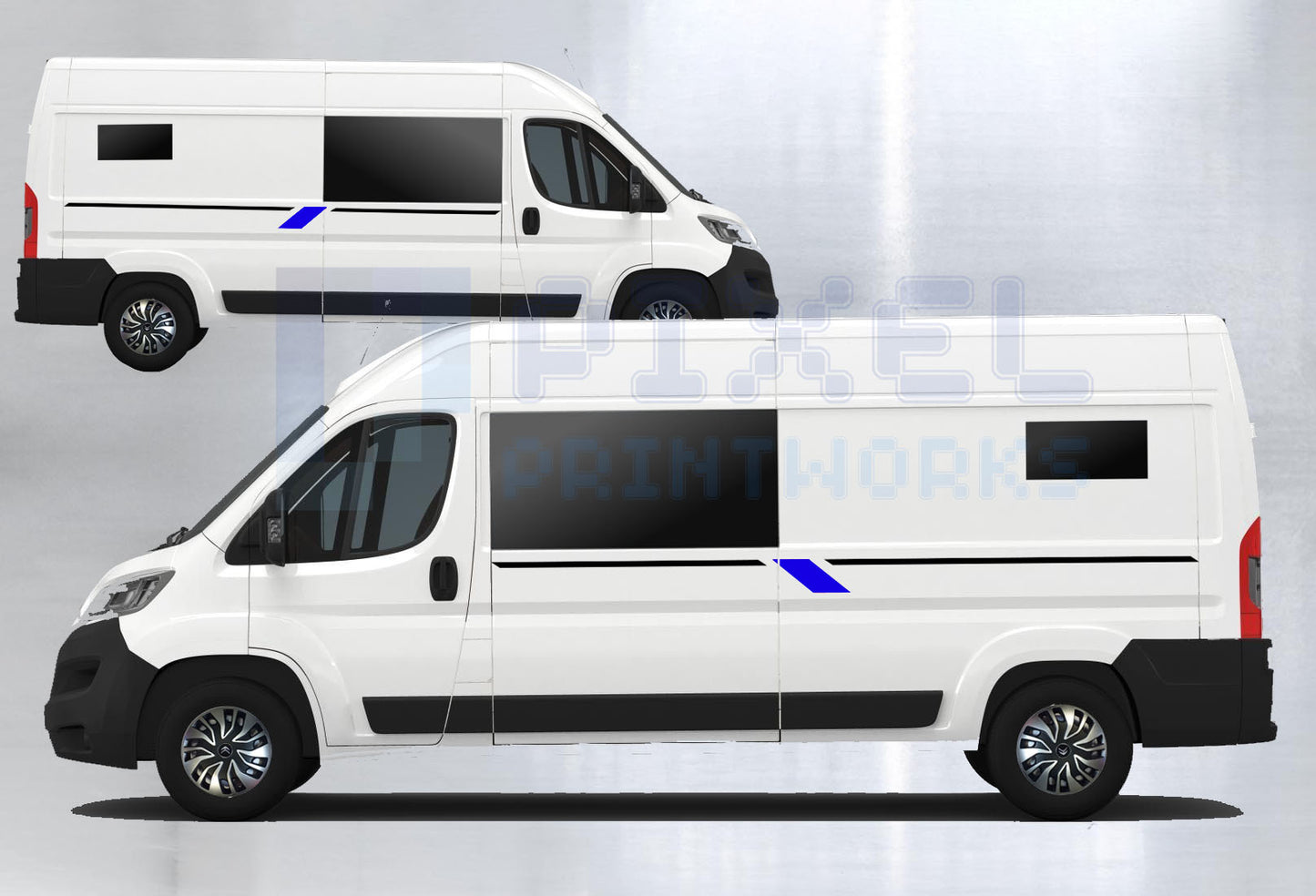 LWB Camper Vinyl Graphics Kit – 2pc Thin Stripe Decal Set by Pixel Printworks