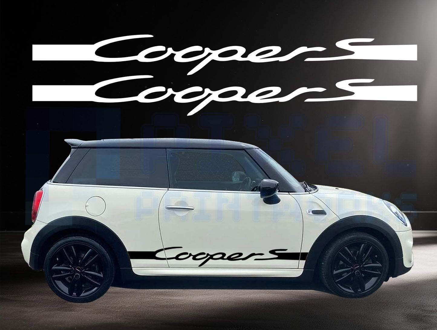 Mini Cooper S XL Side Stripe Decals | Vinyl Graphics Kit (2006-2023) | R50 R56 F56 All Models