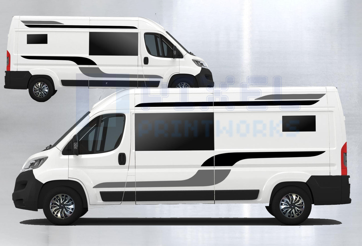 LWB Camper Vinyl Graphics Kit – 4pc Two-Tone Decal Set by Pixel Printworks