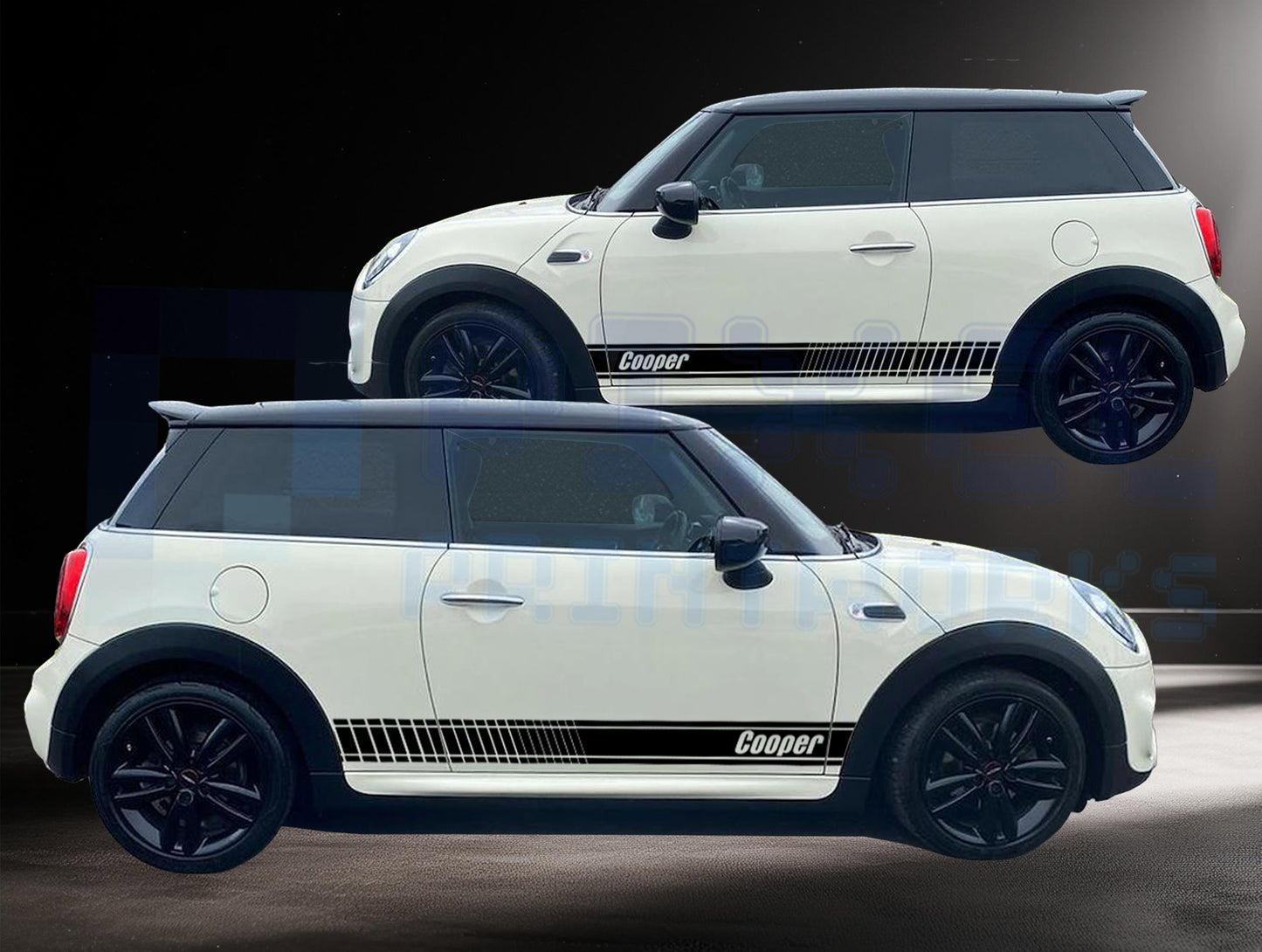 Mini Cooper Side Stripe Decals | Vinyl Graphics Kit (2006-2023) | R50 R56 F56 All Models