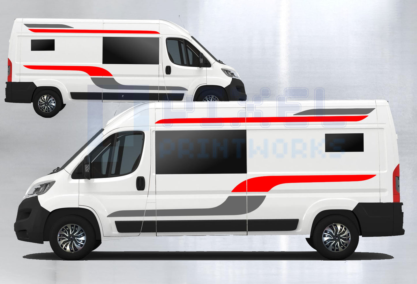 LWB Camper Vinyl Graphics Kit – 4pc Two-Tone Decal Set by Pixel Printworks