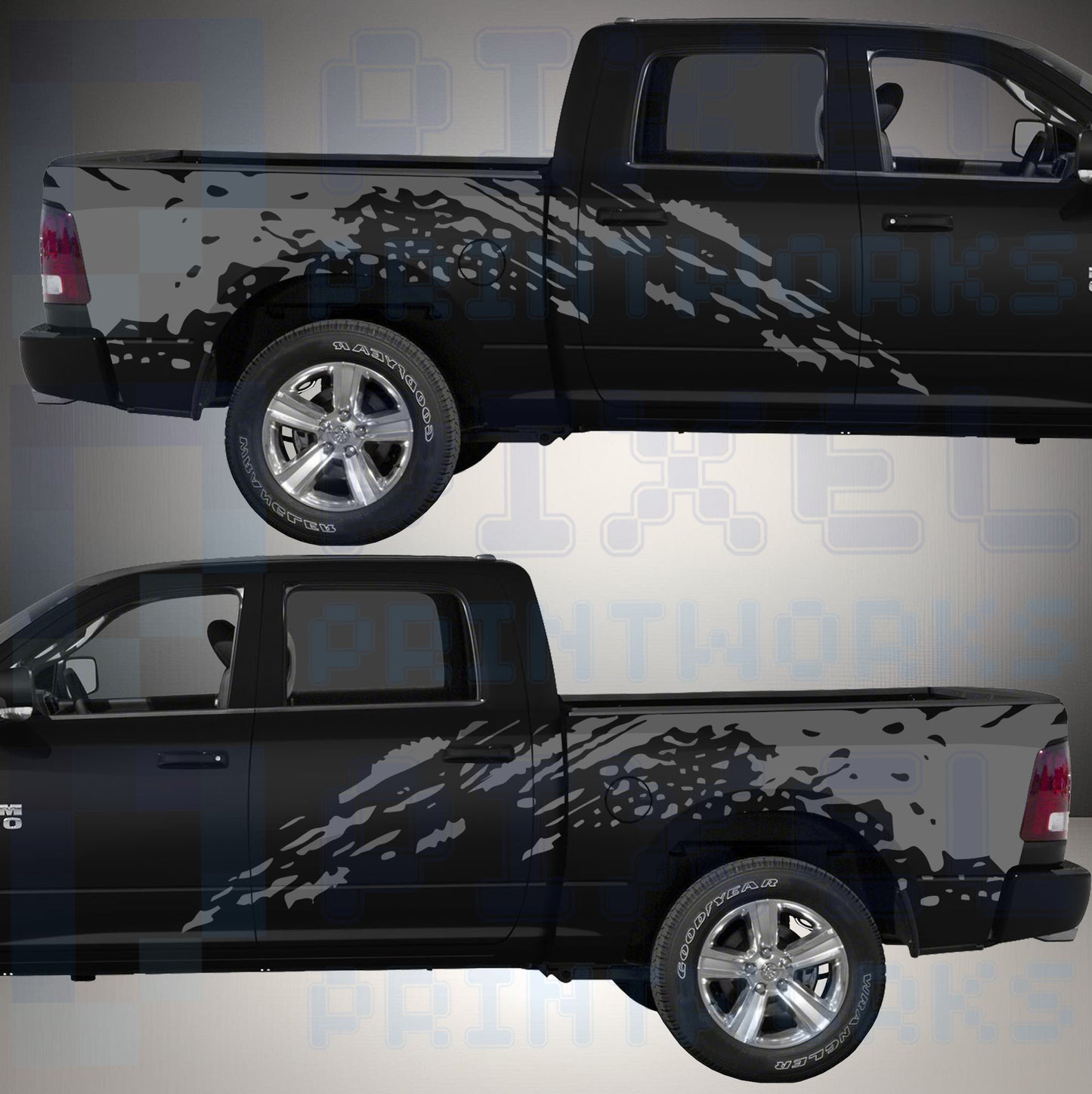 Mudslinger Vinyl Graphics Kit for Dodge Ram 1500 (2009–2018) | Pixel Printworks