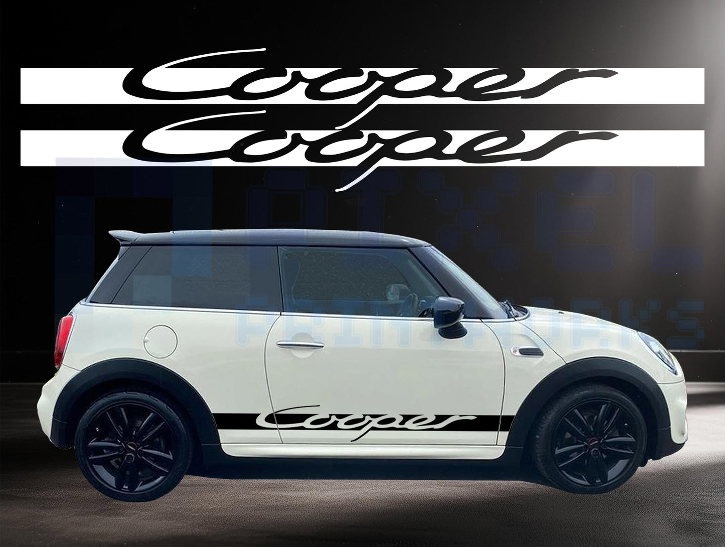 Mini Cooper XL Side Stripe Decals | Vinyl Graphics Kit (2006-2023) | R50 R56 F56 All Models