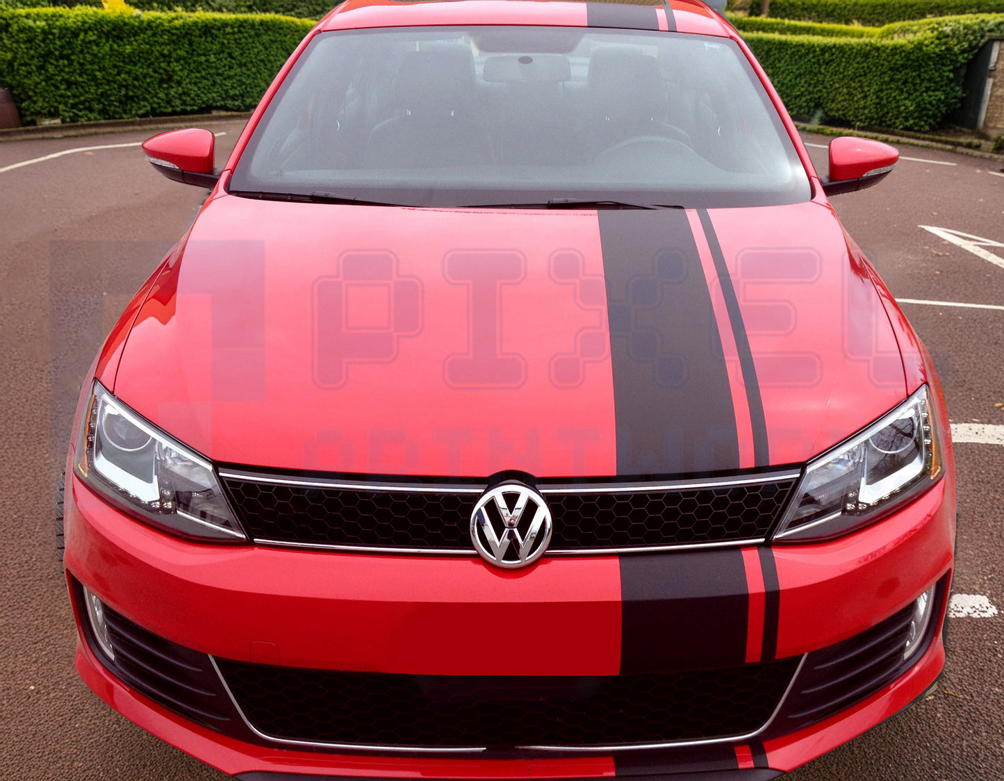 VW Golf Bonnet & Roof Stripe Decal – Racing Vinyl Graphic (Fits All Models)