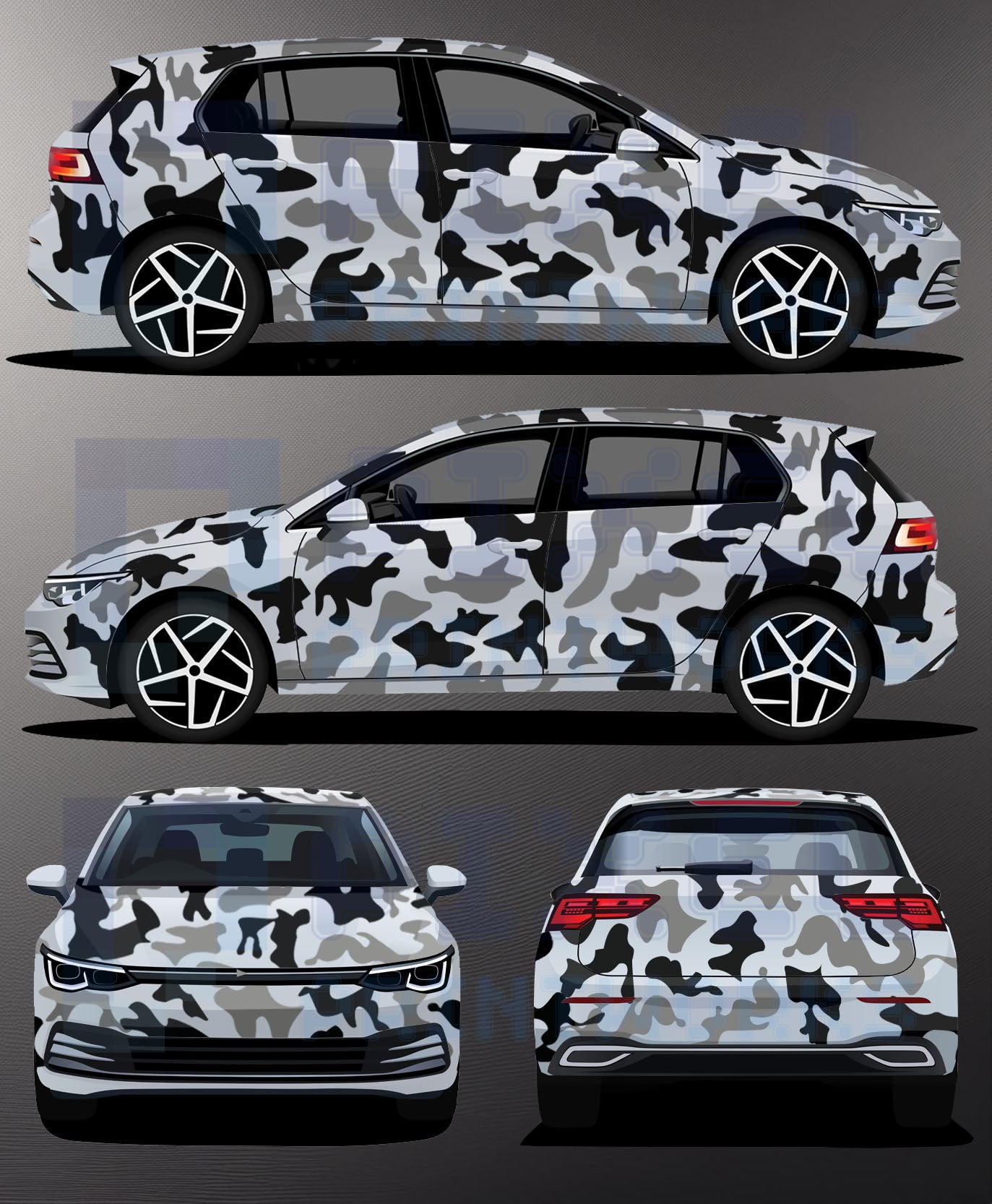 Universal Car Camouflage Vinyl Graphics Kit | Suitable for All Car Models