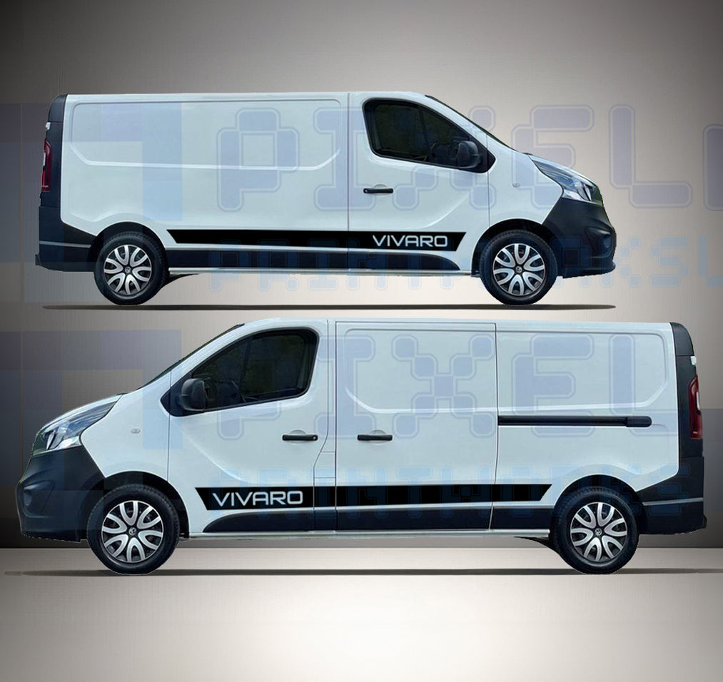Vauxhall Vivaro Side Stripe Decals (2014–2024) | Vinyl Graphics Kit by Pixel Printworks
