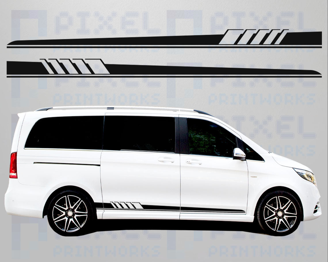 Mercedes Vito Side Stripe Decals – All Body Variations | Premium Vinyl Graphics