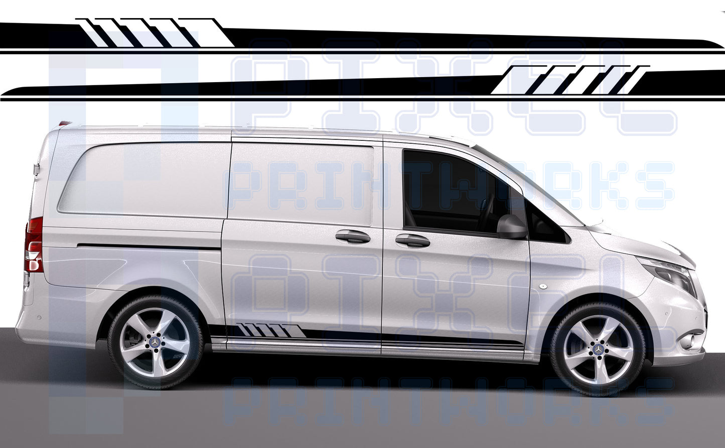 Mercedes Vito Side Stripe Decals – All Body Variations | Premium Vinyl Graphics