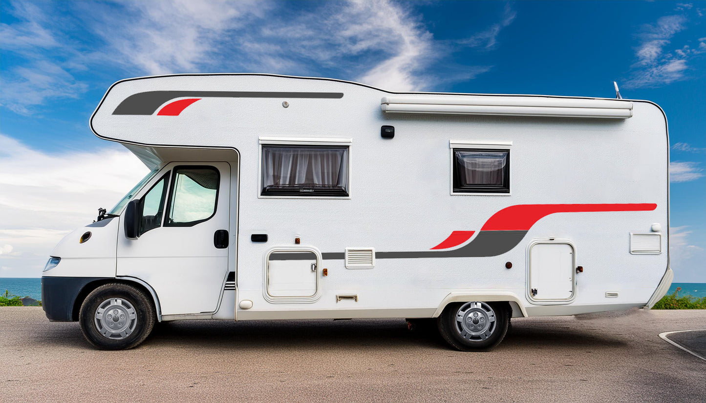 LWB Camper Vinyl Graphics Kit – Universal Campervan Decal Set by Pixel Printworks