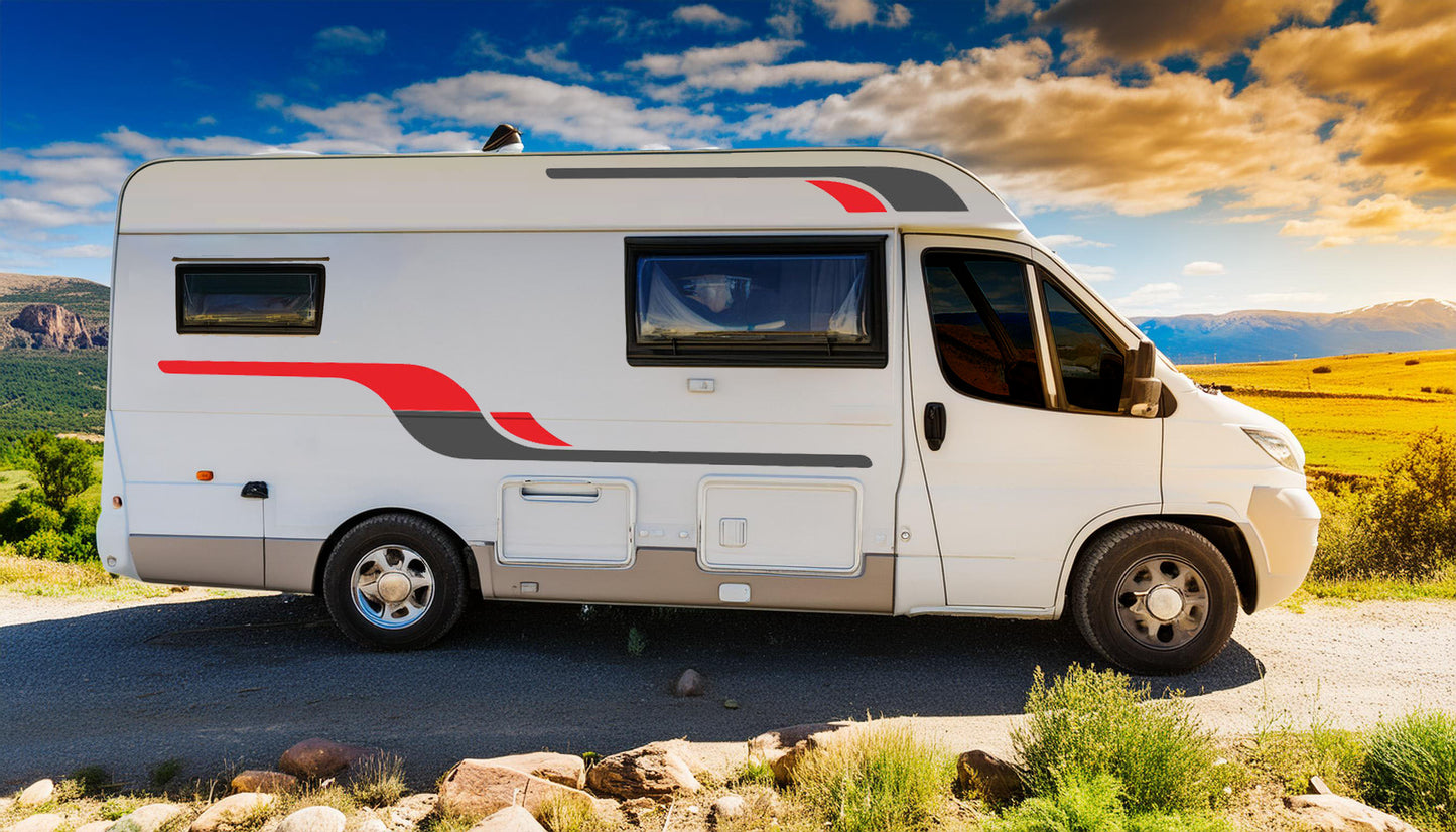 LWB Camper Vinyl Graphics Kit – Universal Campervan Decal Set by Pixel Printworks