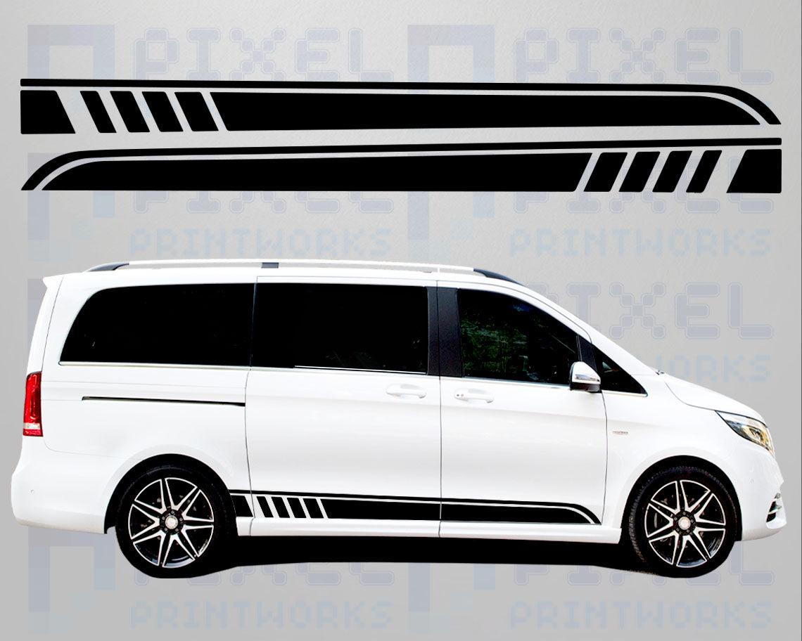 Mercedes Vito Side Stripe Decals – Vinyl Graphics | All Body Variations | Pixel Printworks