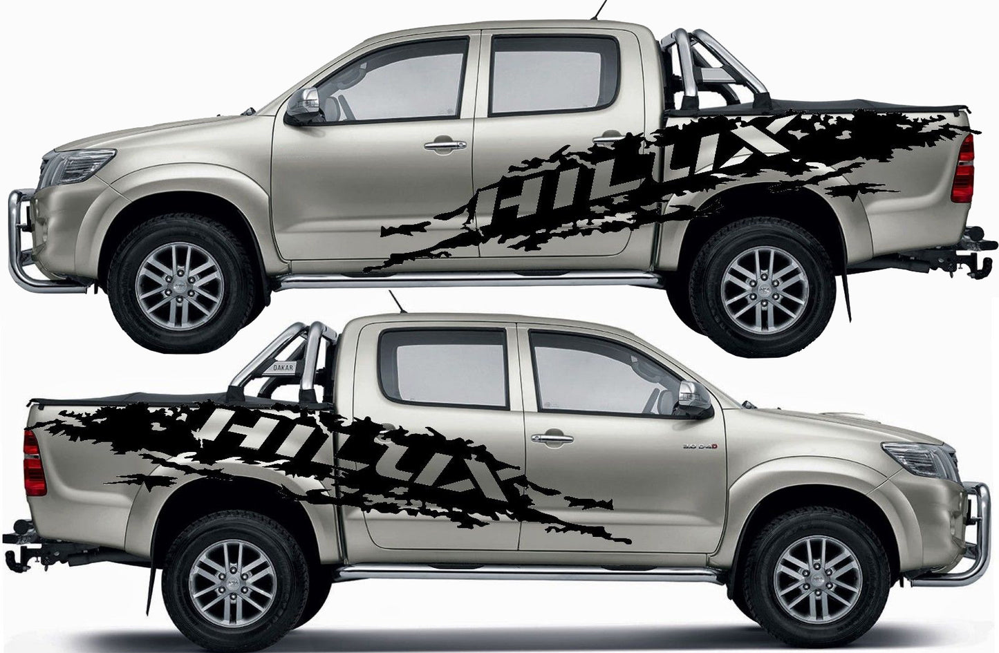 Toyota Hilux Large Graphics Decal Kit (2015–2023) – Bold Vinyl Design | Pixel Printworks