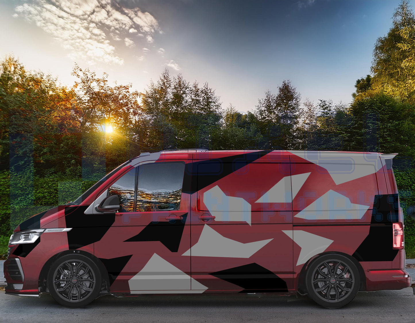 Abstract Camo Vinyl Graphics Kit | Suitable for All SWB Van Models
