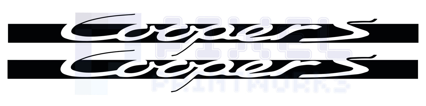 Mini Cooper S XL Side Stripe Decals | Vinyl Graphics Kit (2006-2023) | R50 R56 F56 All Models