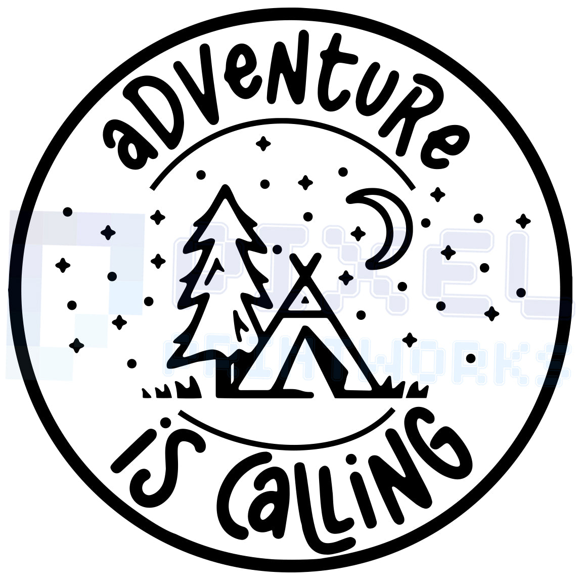 Adventure Is Calling Camping Decal – Vinyl Sticker for Vans, Campervans & Motorhomes | Pixel Printworks