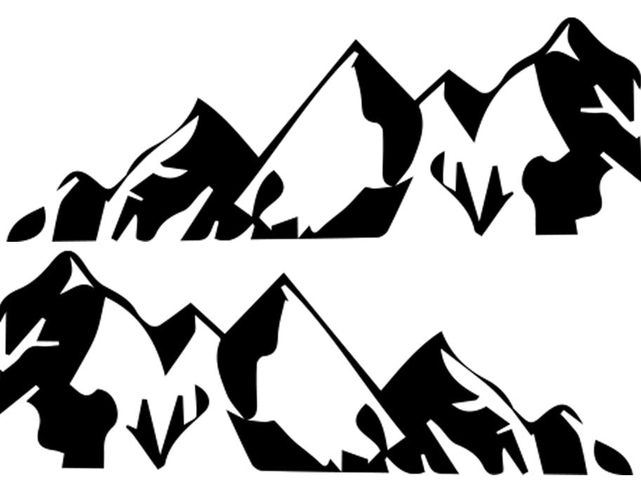 LWB Campervan Large Side Panel Mountain Decals – 2pc Scenic Vinyl Set
