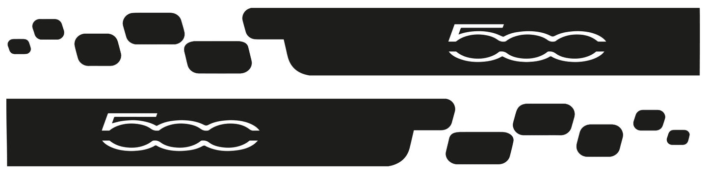 Fiat 500 Alt Checkered Half-Length Side Stripe – Racing Vinyl Decal | Pixel Printworks