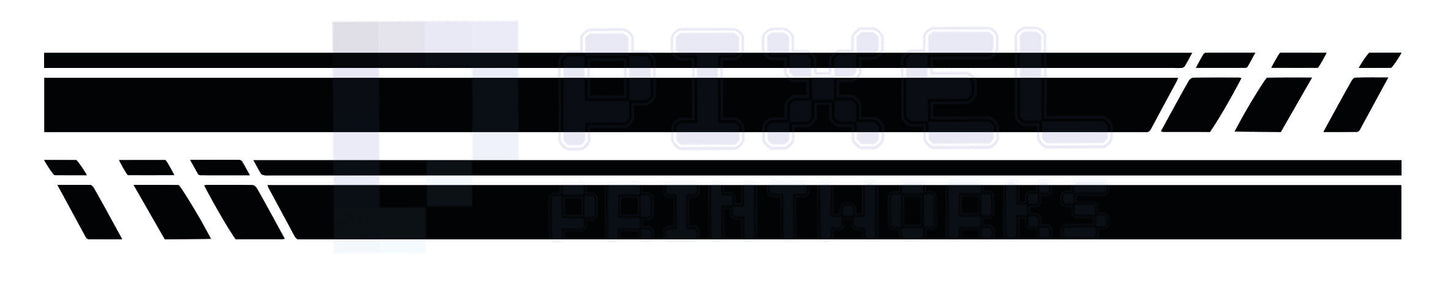 VW Polo Side Stripe Decals –  Full-Length Staggered Design (Fits MK5 & MK6)