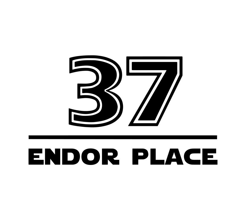 Personalised Wheelie Bin Sticker – Jedi Style Font – Number & Street Name | Vinyl Decal Pack