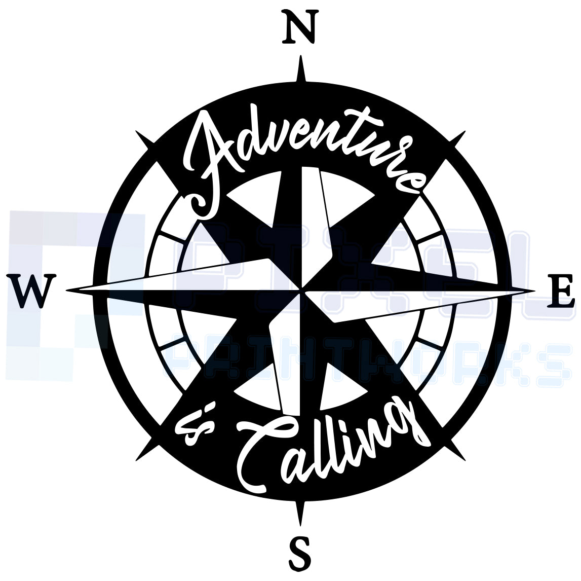 Adventure Is Calling Compass Decal – Vinyl Sticker for Campervans & Motorhomes | Pixel Printworks