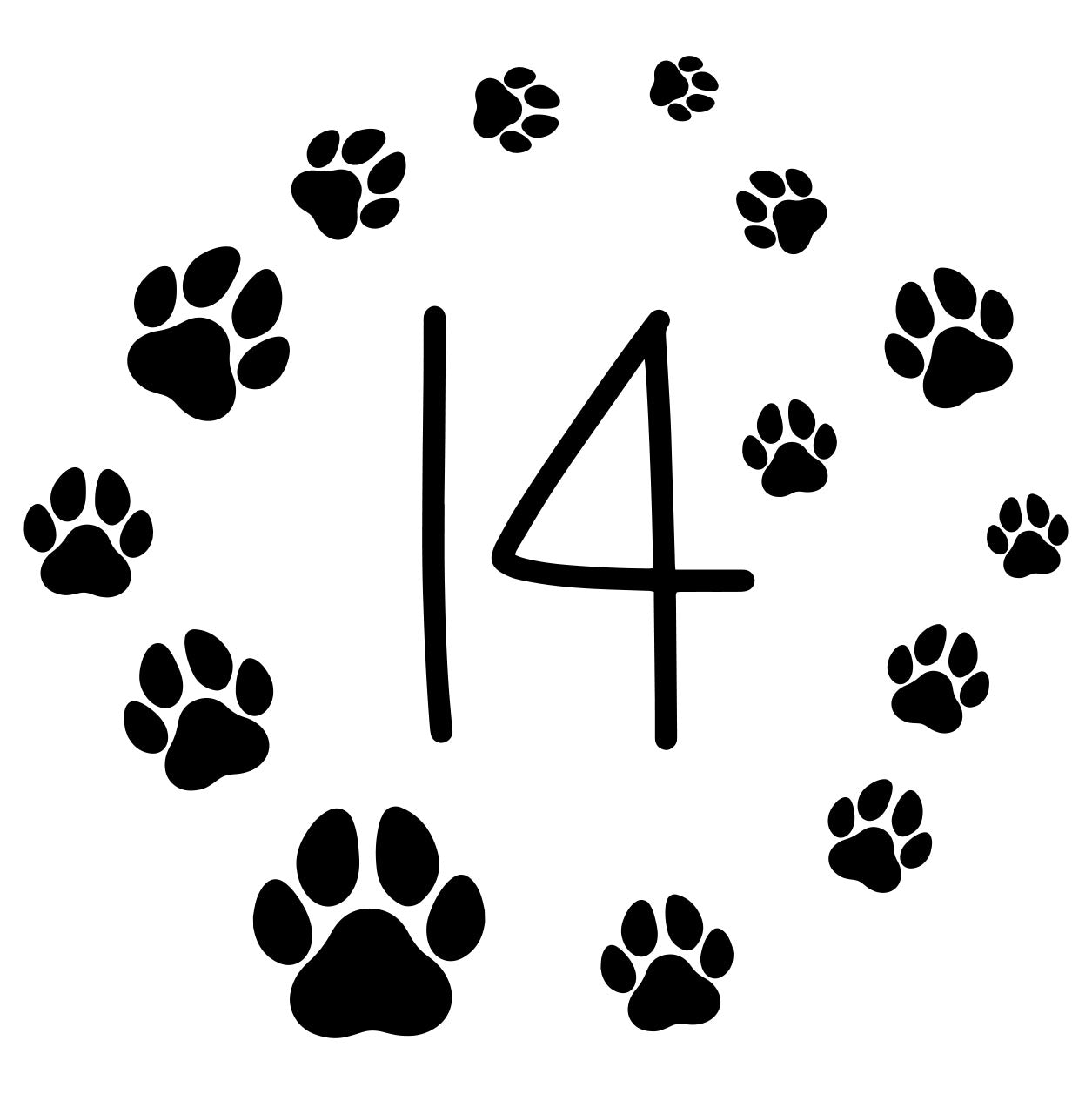 Personalised Wheelie Bin Sticker | Paw Prints Vinyl Decal | House Number | Pack of 1, 2, 3 or 4