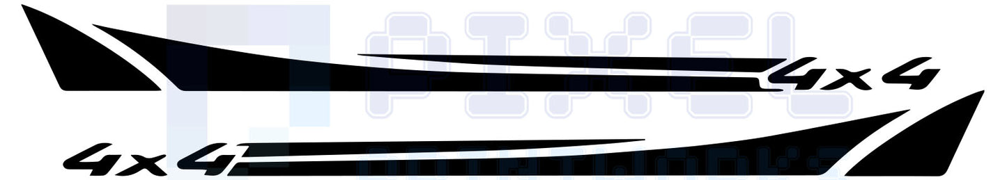 4x4 Design Stripe Decals for Nissan Navara D23 (2014–Present) | Pixel Printworks
