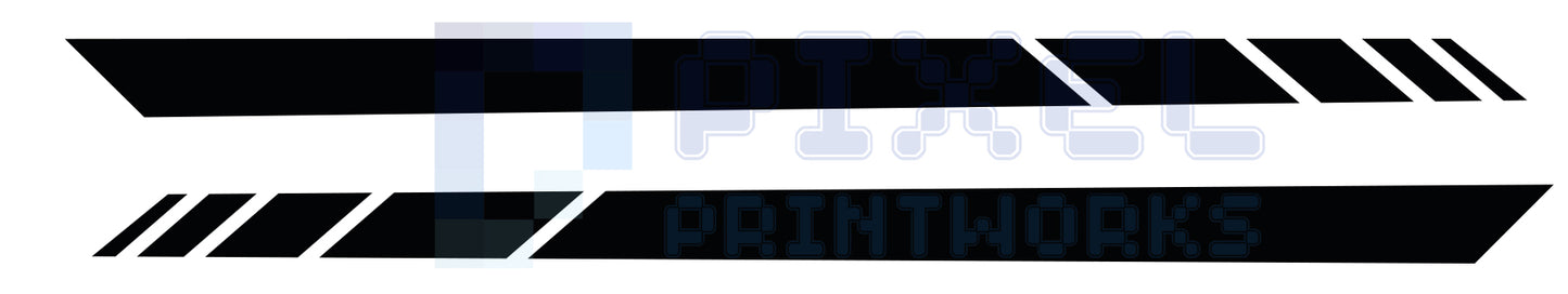 Ford Transit Custom MK8 Stuttered Side Stripe Decals – Sport Vinyl Van Graphics 2014–23 | Pixel Printworks