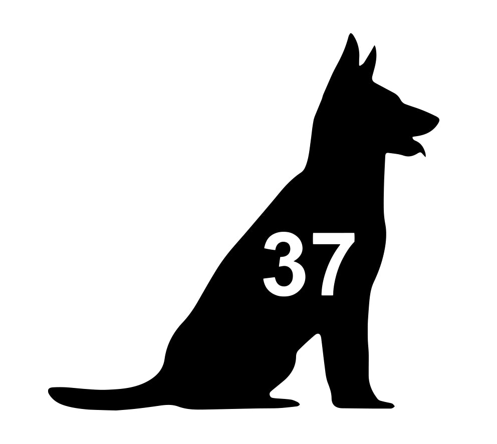Personalised Wheelie Bin Sticker – German Shepherd Silhouette | Vinyl Decal Pack