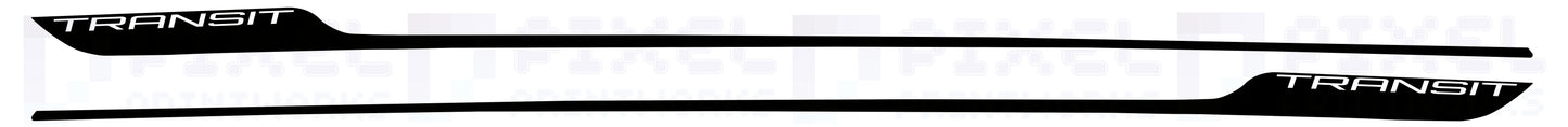 Ford Transit Custom MK8 Side Stripe Decal – “TRANSIT” Text Vinyl Graphic Kit (2014–2023) | Pixel Printworks