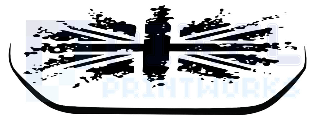 Ford Transit Custom Union Jack Rear Door Decal – Thin Contour Stripe | Pixel Printworks