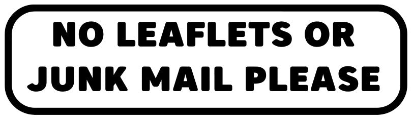 No Leaflets or Junk Mail Vinyl Letterbox Sticker – Bold & Waterproof Door Decal