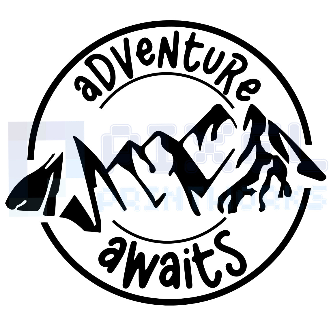 Adventure Awaits Mountain Decal – Vinyl Sticker for Campervans & Vans | Pixel Printworks