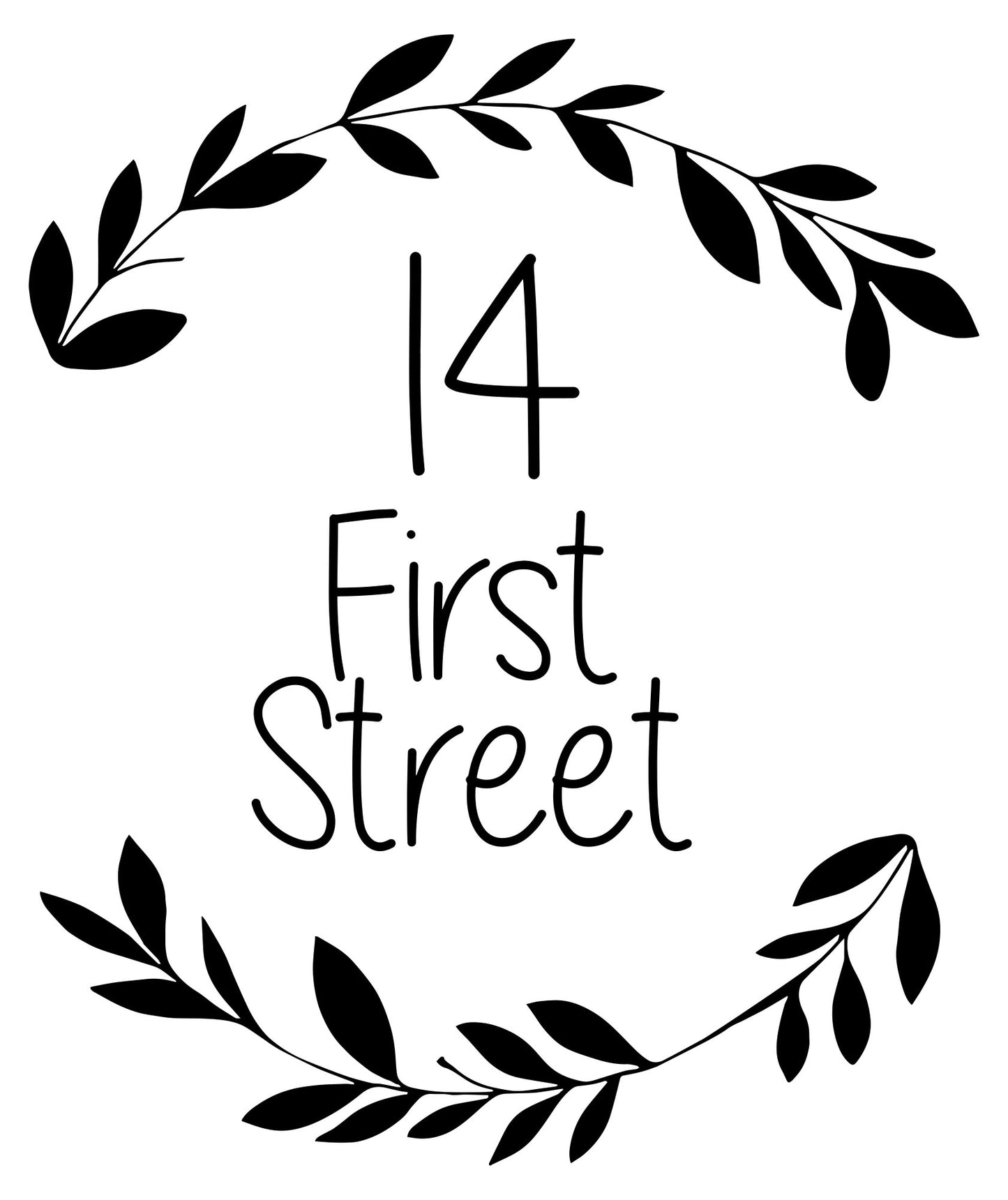 Personalised Wheelie Bin Sticker | Floral Wreath Vinyl Decal | Number & Street Name | Pack of 1, 2, 3 or 4