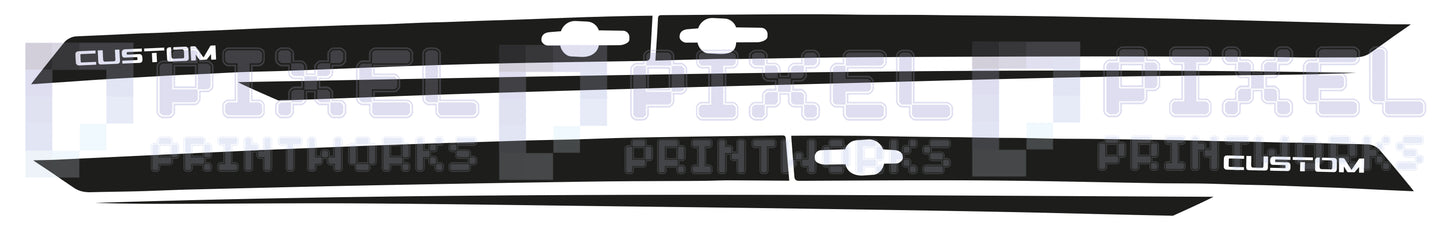 Ford Transit Custom MK8 XL Side Stripe with “CUSTOM” Text – Vinyl Decal Kit (2014–2023) | Pixel Printworks