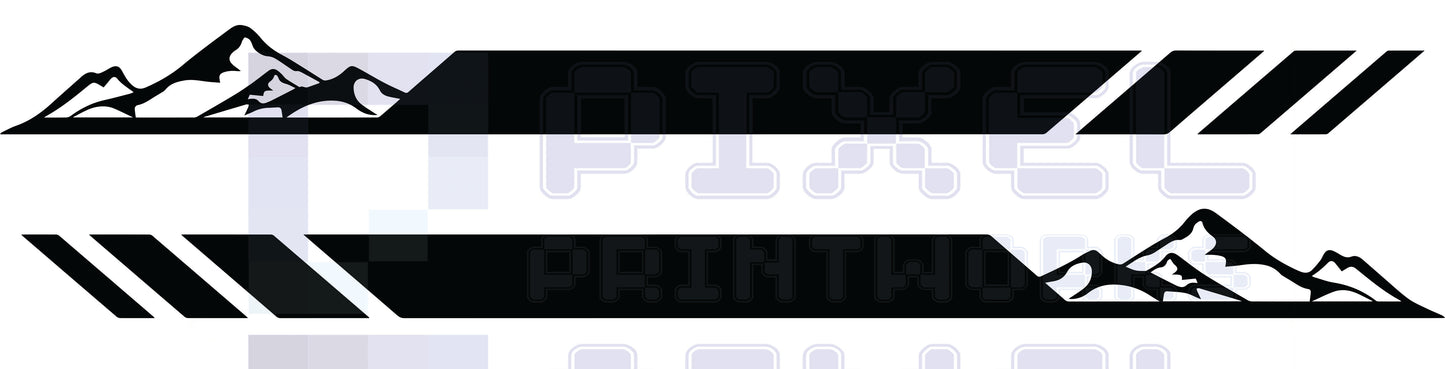 Mountains Side Stripe Decals for Nissan Navara D23 (2014–Present) | Pixel Printworks