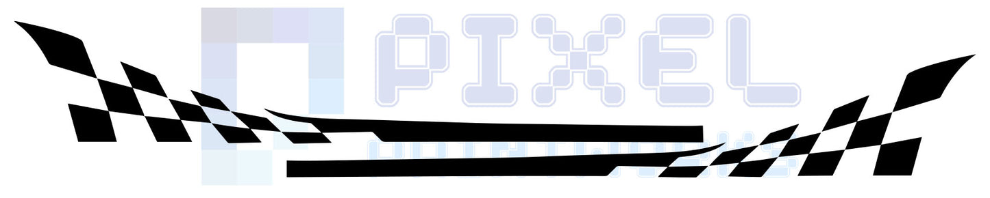 Mercedes Vito Side Stripe Decals Checkers Racing Flag – Vinyl Graphics | All Body Variations | Pixel Printworks