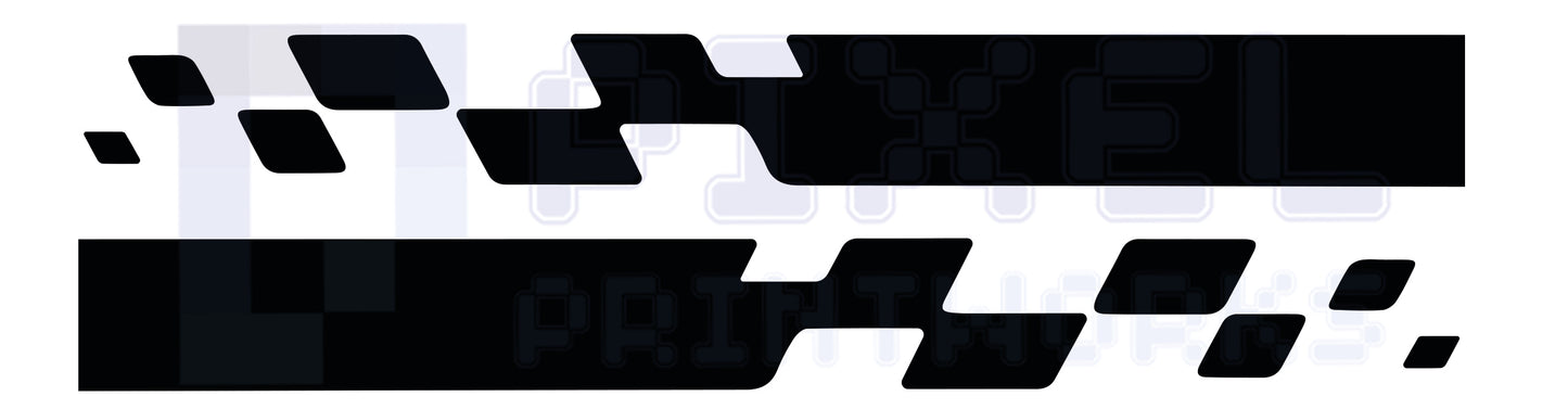 Half Side Stripe Vinyl Decals with Checkered Finish for VW Transporter T4, T5 & T6 (1990–2023) – Pair by Pixel Printworks