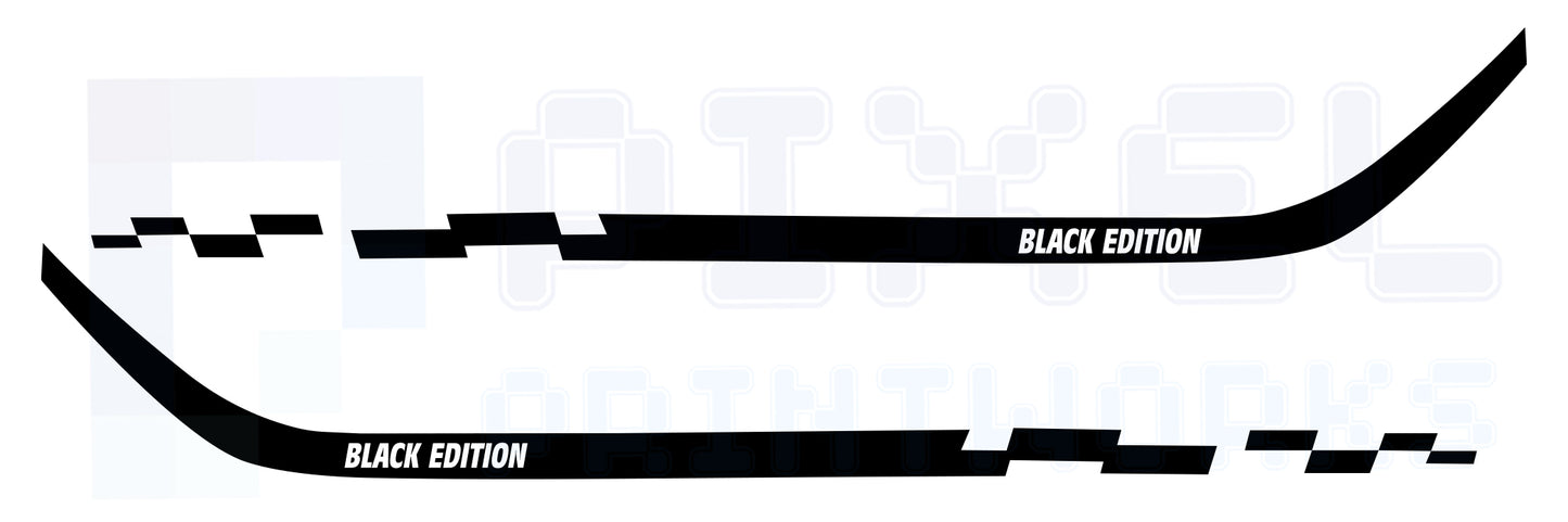 Vauxhall Vivaro Side Stripe Decals – Black Edition (2014–2024) | Vinyl Kit by Pixel Printworks