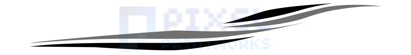LWB Camper Vinyl Graphics Kit – 2pc Two-Colour Wave Decal Set by Pixel Printworks