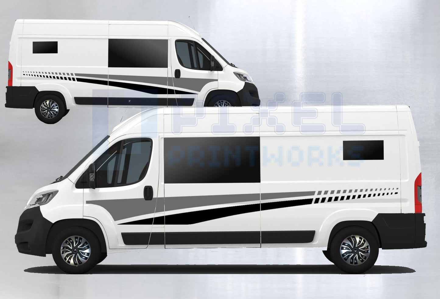 LWB Camper Vinyl Graphics Kit – 4pc Dual-Stripe Decal Set by Pixel Printworks