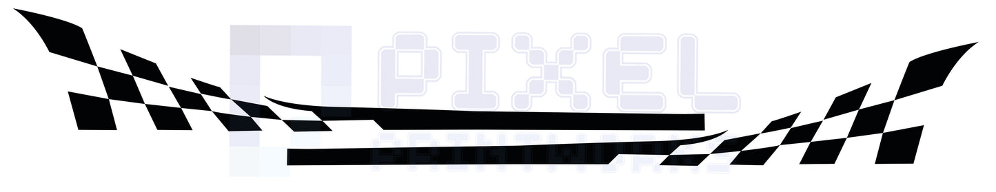 Mini Cooper Racing Flag Side Stripe Decals | Vinyl Graphics Kit (2006-2023) | R50 R56 F56 All Models