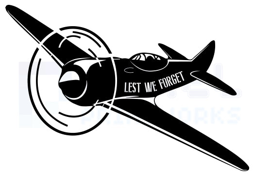 Lest We Forget Plane Vinyl Decal – WW2 Tribute Sticker for Vans, Campers & Motorhomes