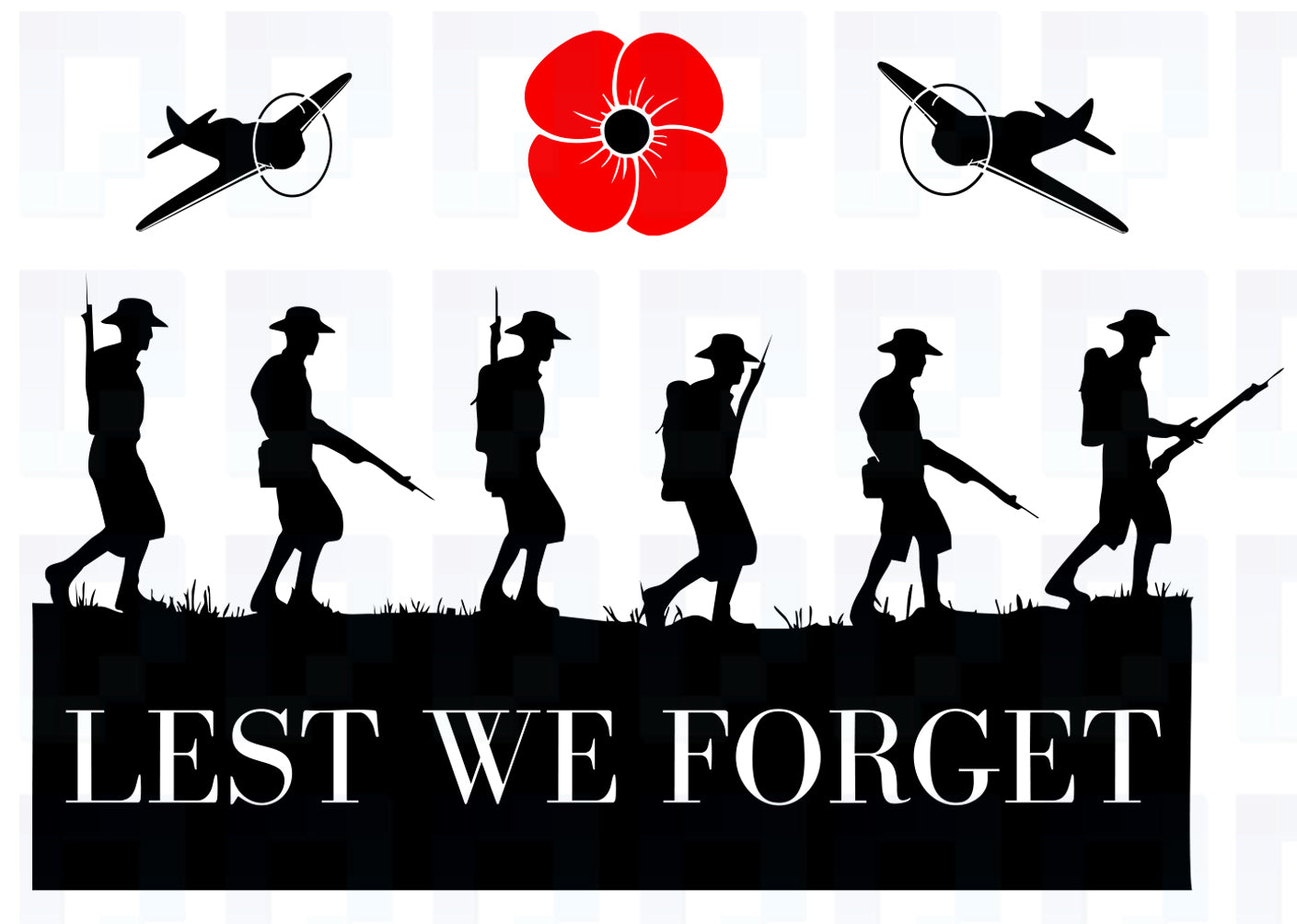 Lest We Forget Soldier, Poppy & Planes Vinyl Decal – Military Memorial Sticker for Vans & Campers